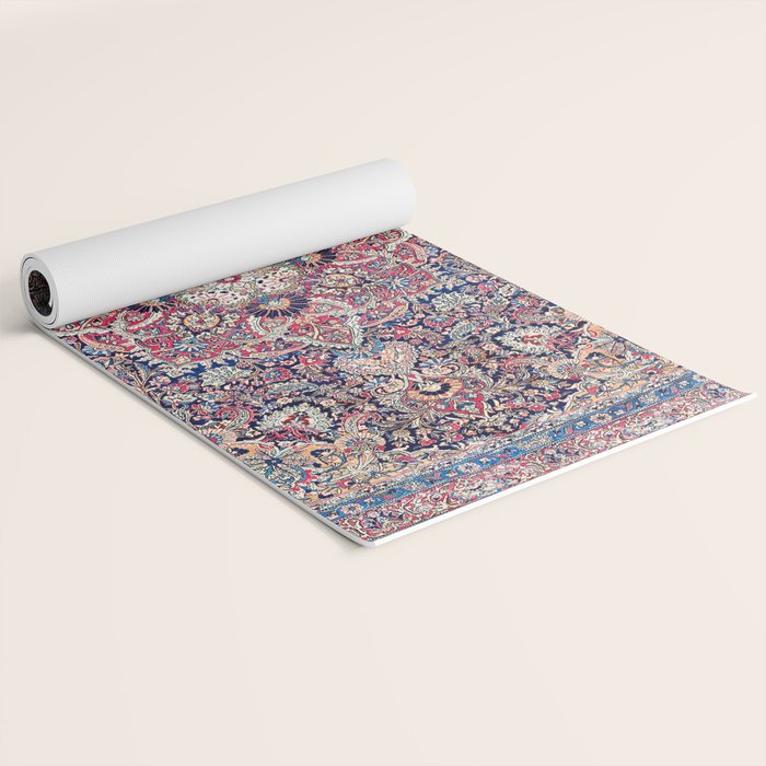 Kashan Central Persian Rug Print Yoga Mat Gallery Image 2