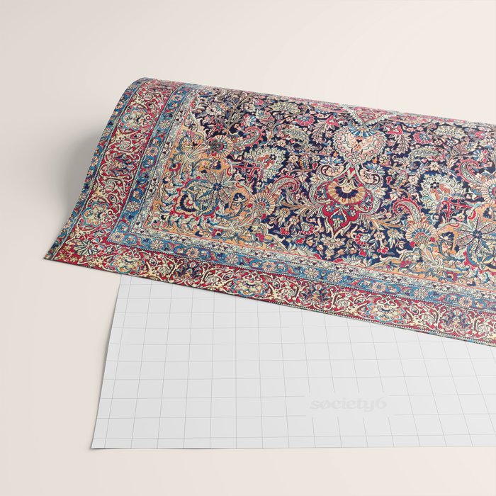 Kashan Central Persian Rug Print Wrapping Paper Gallery Image 2