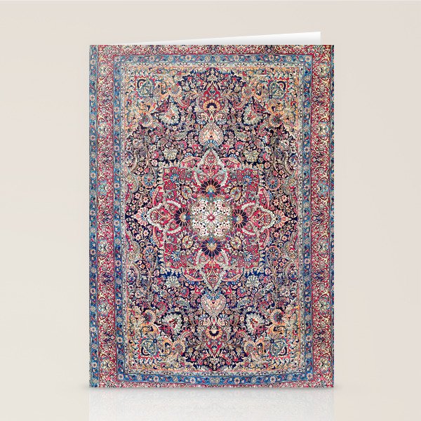 Kashan Central Persian Rug Print Stationery Card Gallery Image 2