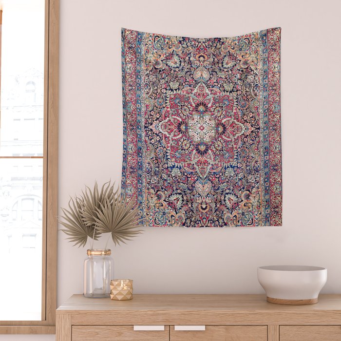 Kashan Central Persian Rug Print Wall Tapestry Gallery Image 2