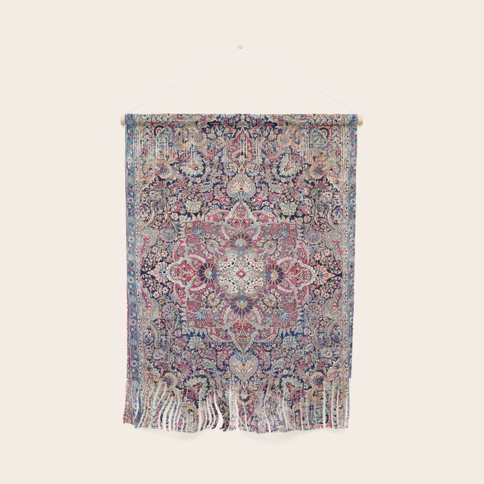 Kashan Central Persian Rug Print Wall Hanging Gallery Image 1