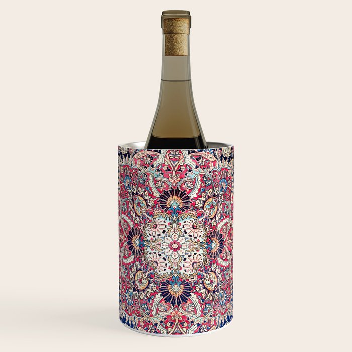 Kashan Central Persian Rug Print Wine Chiller Gallery Image 1