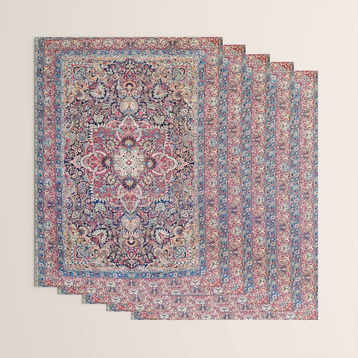 Kashan Central Persian Rug Print Wrapping Paper Gallery Image 3