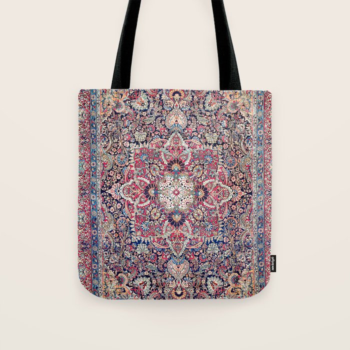 Kashan Central Persian Rug Print Tote Bag Gallery Image 1