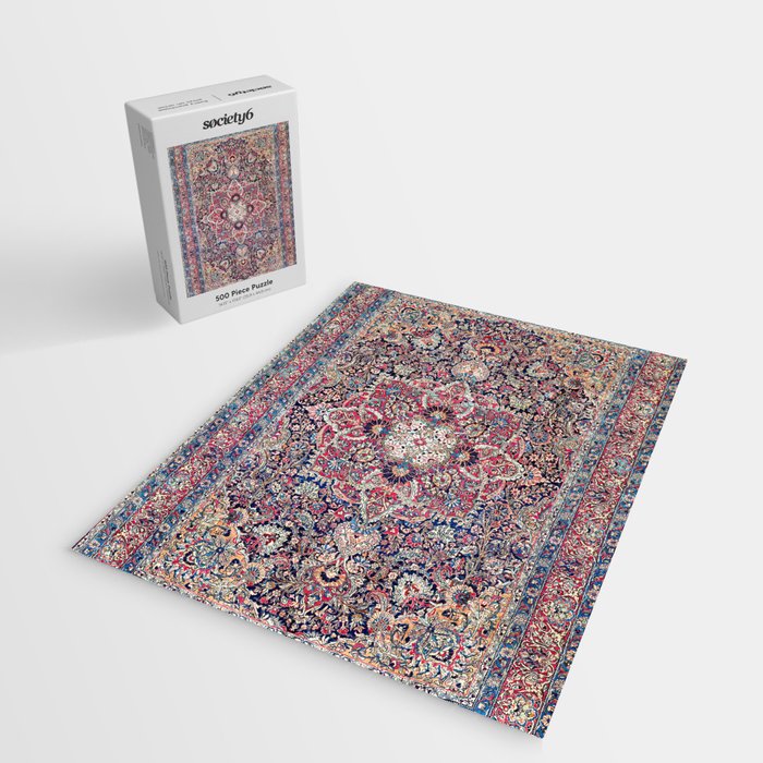 Kashan Central Persian Rug Print Jigsaw Puzzle Gallery Image 2