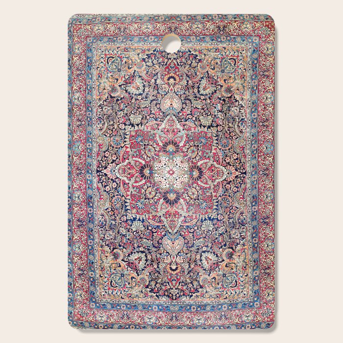 Kashan Central Persian Rug Print Cutting Board Gallery Image 1