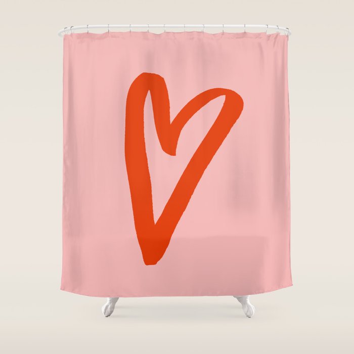 Heart Doodle Big 1 Shower Curtain Gallery Image 1
