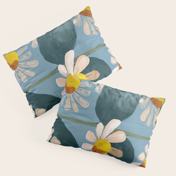 Daisy Flower Painting Pillow Sham Gallery Image 3