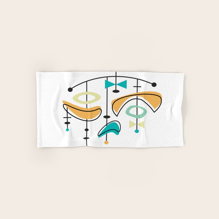 Mid Century Modern Abstract Atomic Age Bath Towel Gallery Image 1