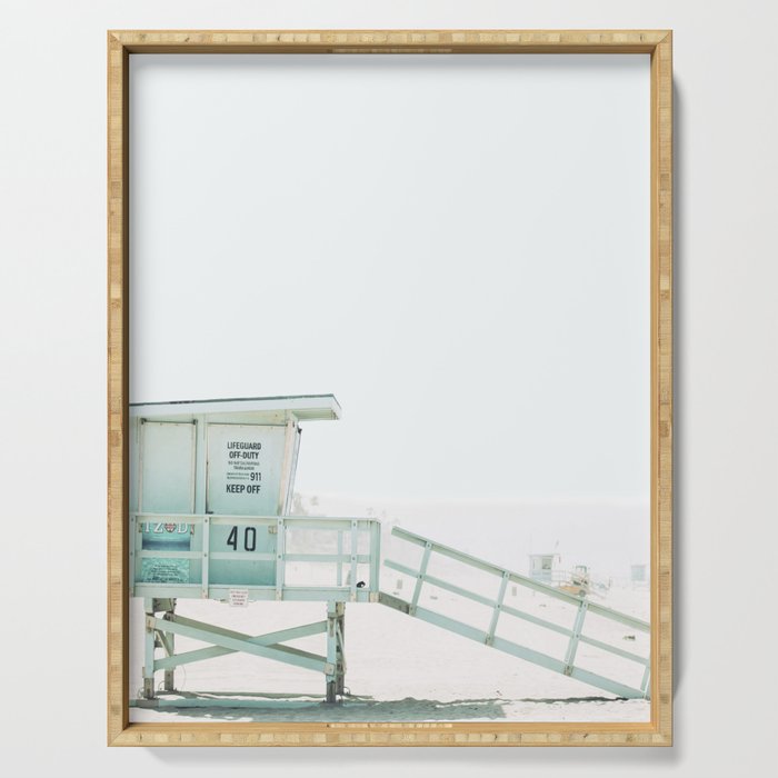 Lifeguard Tower California Beach Life Serving Tray Gallery Image 1