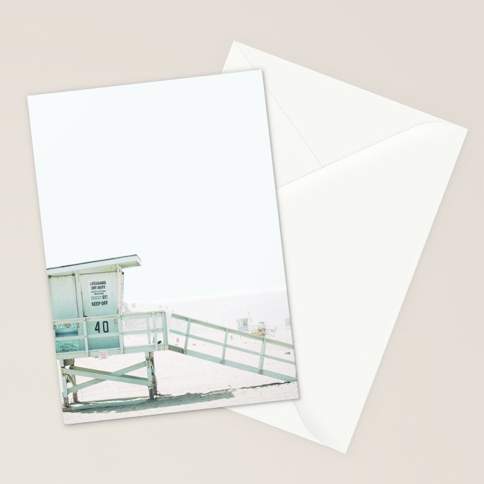 Lifeguard Tower California Beach Life Stationery Card Gallery Image 2