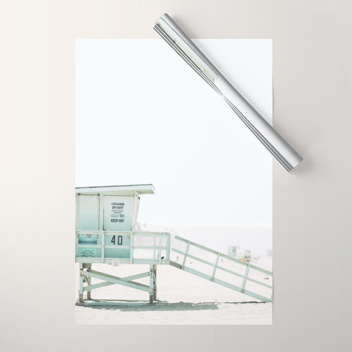 Lifeguard Tower California Beach Life Wrapping Paper Gallery Image 1