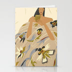  a girl in a blanket with a cup Stationery Card Gallery Image 2