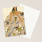  a girl in a blanket with a cup Stationery Card Gallery Image 2