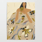  a girl in a blanket with a cup Poster Gallery Image 4