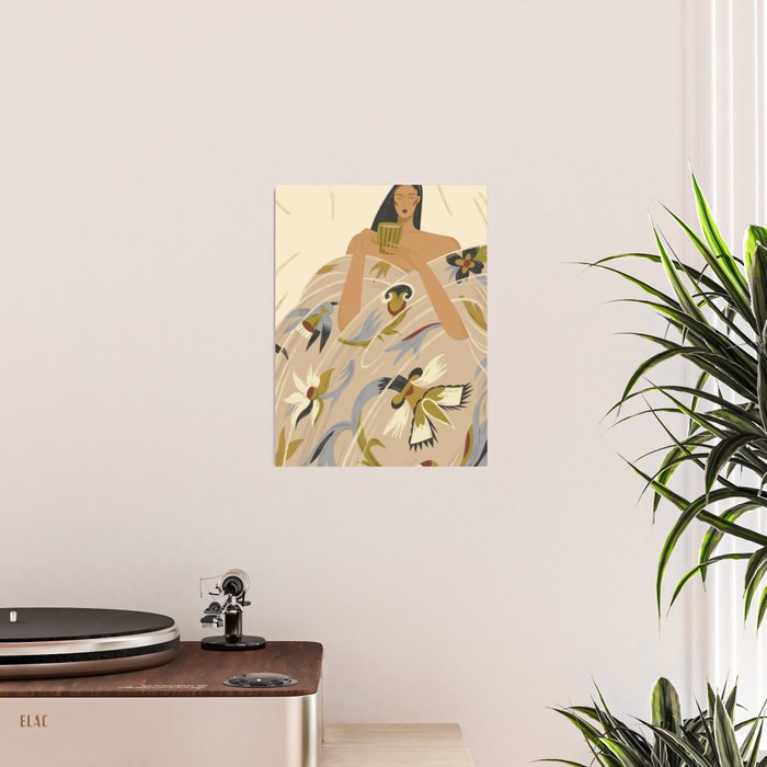  a girl in a blanket with a cup Poster Gallery Image 2