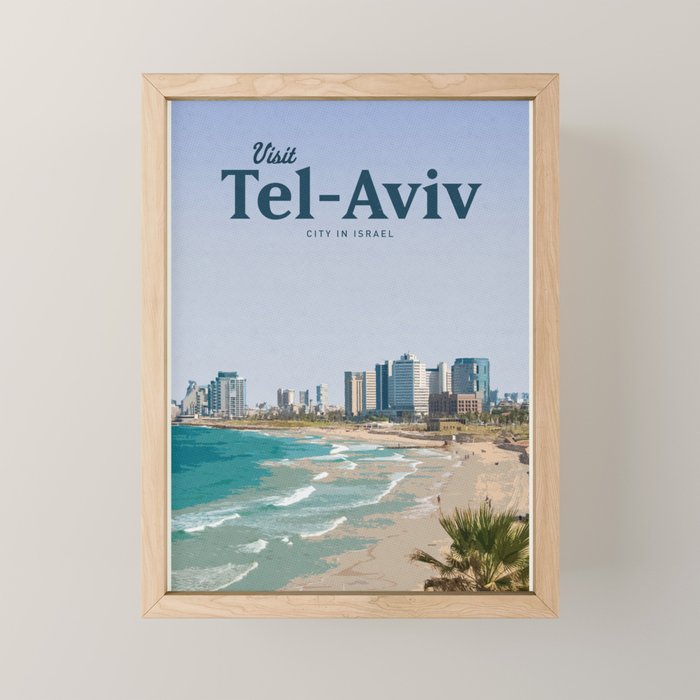Visit Tel-Aviv Mini Art Print Gallery Image 1