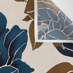 Modern Navy Floral Elegance Wall Tapestry Gallery Image 3