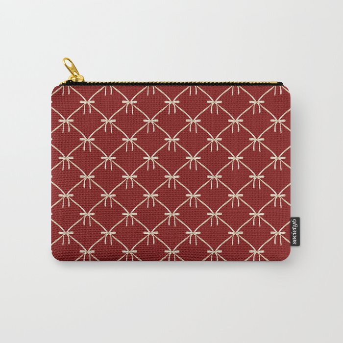 Bows & Ribbons Pattern XI Ruby Red Carry All Pouch Gallery Image 1