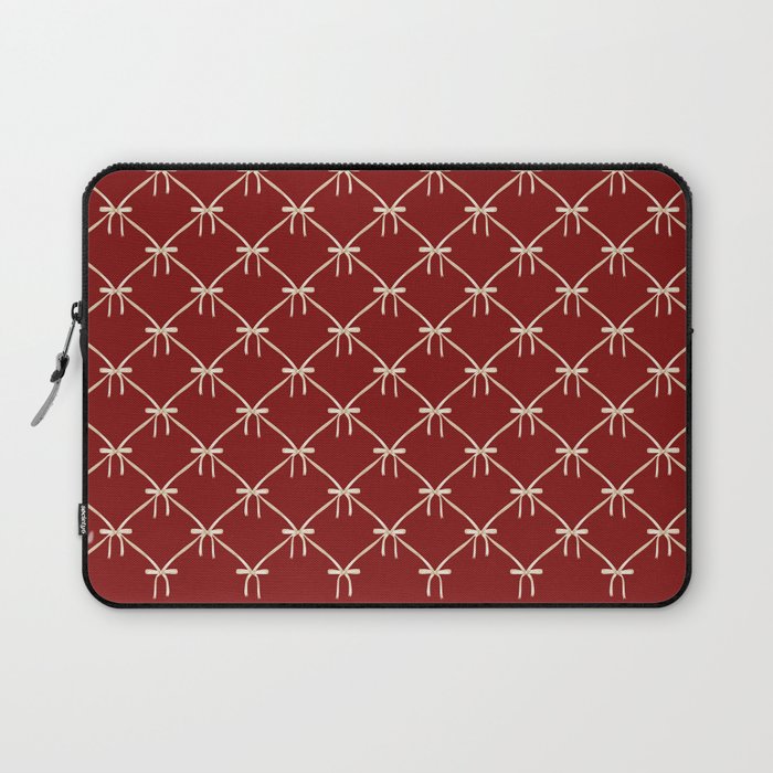 Bows & Ribbons Pattern XI Ruby Red Laptop Sleeve Gallery Image 1