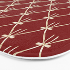Bows & Ribbons Pattern XI Ruby Red Bath Mat Gallery Image 3