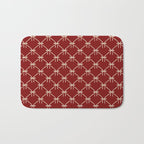 Bows & Ribbons Pattern XI Ruby Red Bath Mat Gallery Image 1