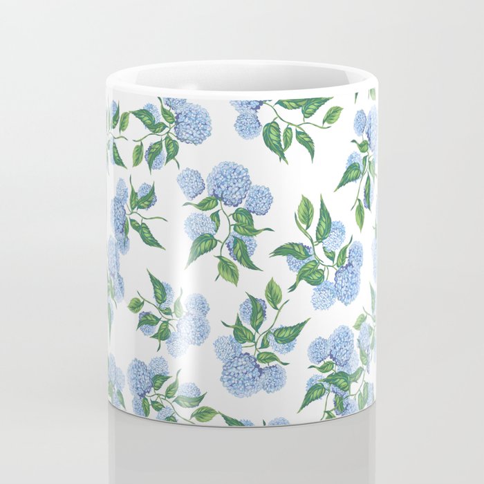Hydrangea blue flowers, botanicals, blue and white floral Coffee Mug Gallery Image 4