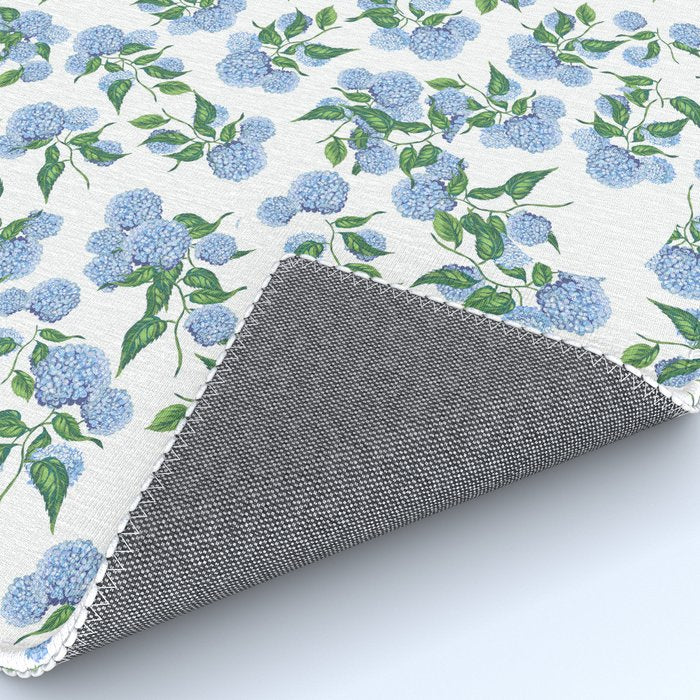 Hydrangea blue flowers, botanicals, blue and white floral Rug Gallery Image 4