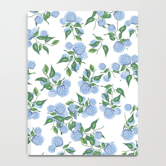 Hydrangea blue flowers, botanicals, blue and white floral Notebook Gallery Image 4