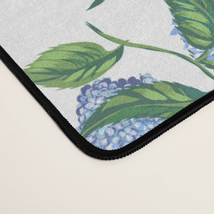 Hydrangea blue flowers, botanicals, blue and white floral Desk Mat Gallery Image 4