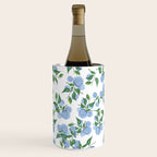 Hydrangea blue flowers, botanicals, blue and white floral Wine Chiller Gallery Image 3