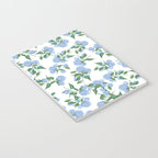 Hydrangea blue flowers, botanicals, blue and white floral Notebook Gallery Image 3