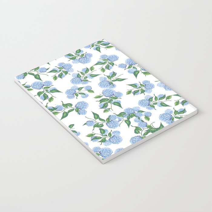 Hydrangea blue flowers, botanicals, blue and white floral Notebook Gallery Image 3