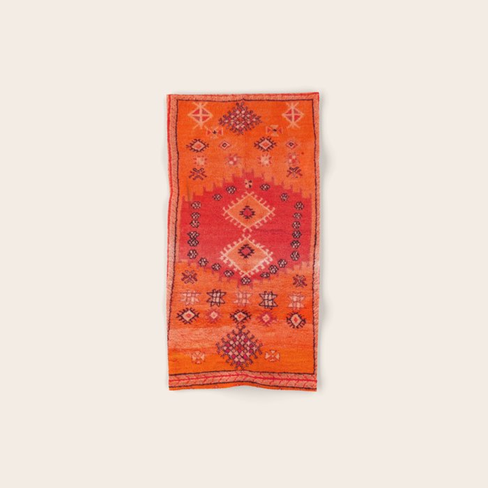 Vintage Moroccan Berber Carpet Artwork Bath Towel Gallery Image 1