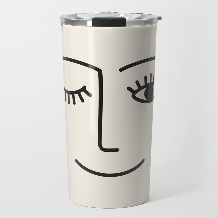 Wink (Off White) Travel Mug Gallery Image 1