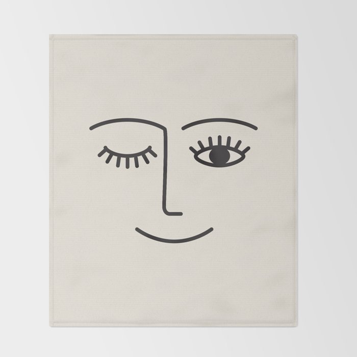 Wink (Off White) Throw Blanket Gallery Image 2