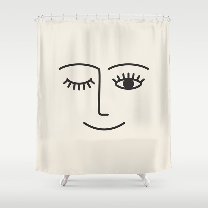 Wink (Off White) Shower Curtain Gallery Image 1