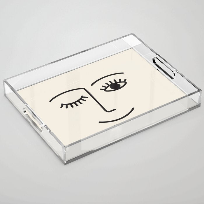 Wink (Off White) Acrylic Tray Gallery Image 1