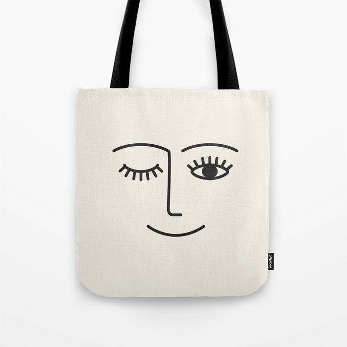 Wink (Off White) Tote Bag Gallery Image 1
