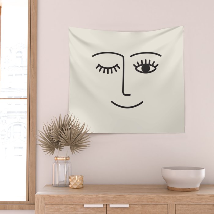 Wink (Off White) Wall Tapestry Gallery Image 2