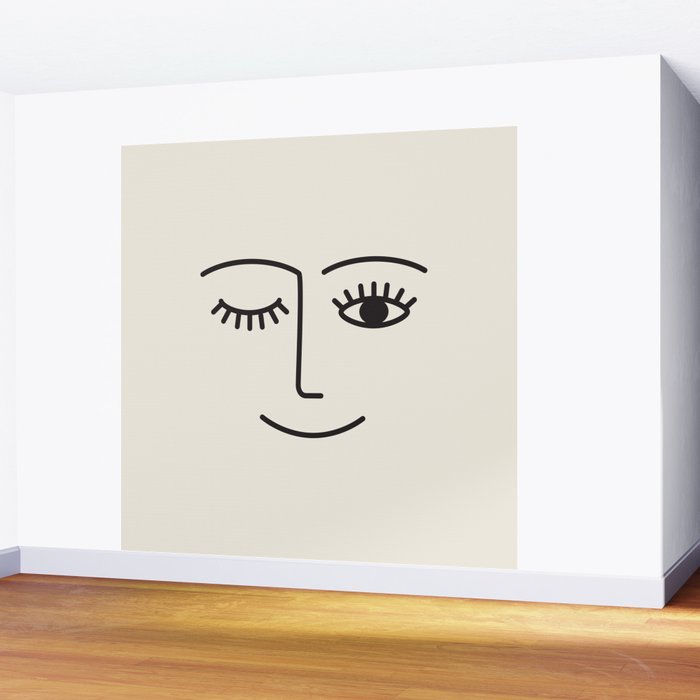 Wink (Off White) Wall Mural Gallery Image 2