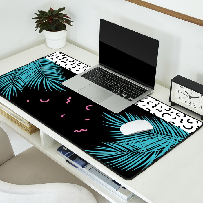 Memphis pattern 52 - 80s / 90s Retro / Palm Tree Desk Mat Gallery Image 2
