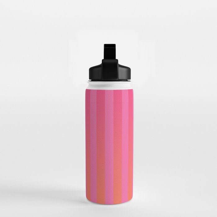 Dreamy Future Stripes Hot Pink and Orange Ombre Gradient Pattern Water Bottle Gallery Image 2