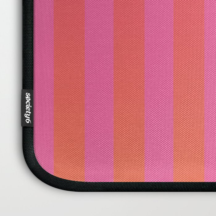 Dreamy Future Stripes Hot Pink and Orange Ombre Gradient Pattern Laptop Sleeve Gallery Image 3