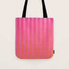 Dreamy Future Stripes Hot Pink and Orange Ombre Gradient Pattern Tote Bag Gallery Image 1