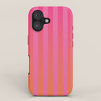 Dreamy Future Stripes Hot Pink and Orange Ombre Gradient Pattern iPhone Case Gallery Image 1