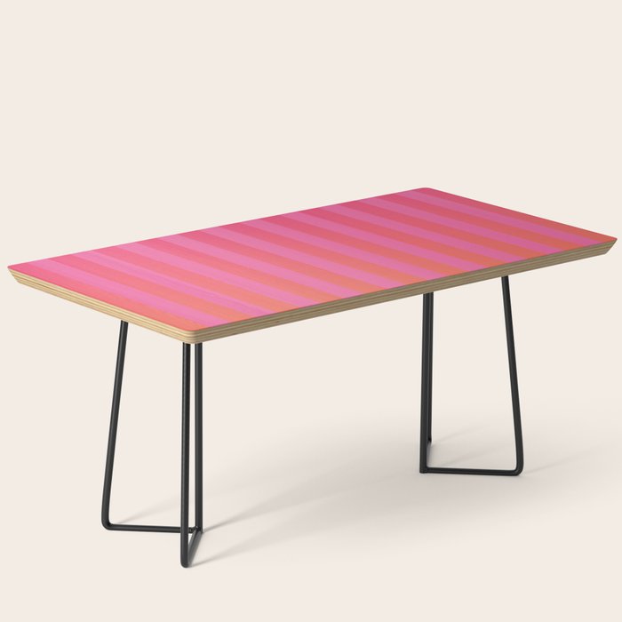 Dreamy Future Stripes Hot Pink and Orange Ombre Gradient Pattern Coffee Table Gallery Image 1