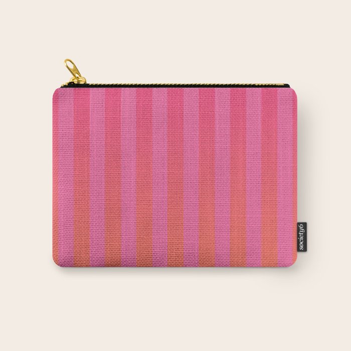 Dreamy Future Stripes Hot Pink and Orange Ombre Gradient Pattern Carry All Pouch Gallery Image 1