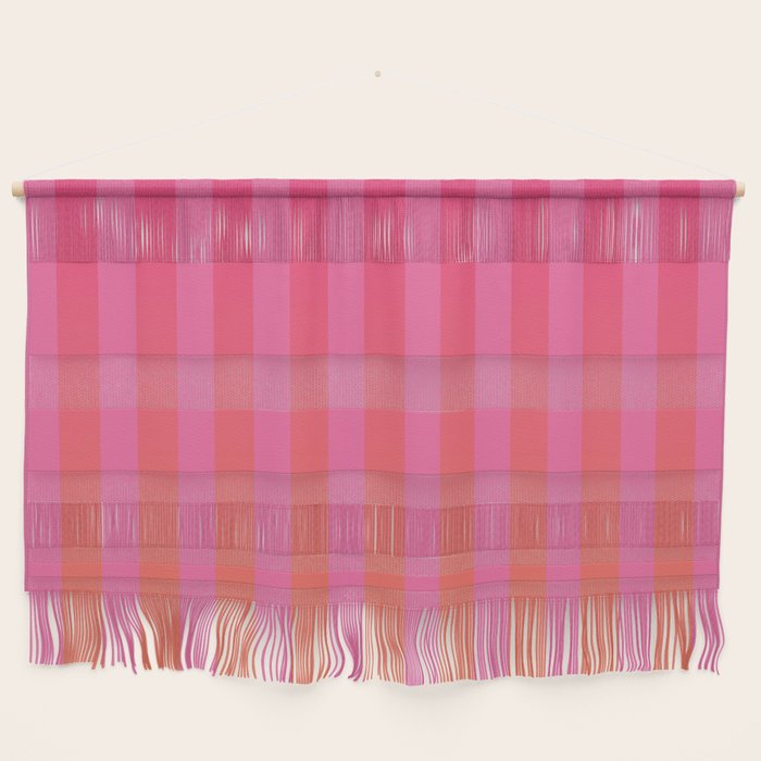 Dreamy Future Stripes Hot Pink and Orange Ombre Gradient Pattern Wall Hanging Gallery Image 1
