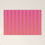 Dreamy Future Stripes Hot Pink and Orange Ombre Gradient Pattern Welcome Mat Gallery Image 1
